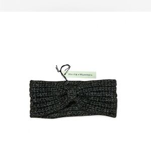 White + Warren Black Knit Headband